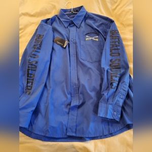 BUFFALO SOLDIERS Button down shirt Blue (NEW)